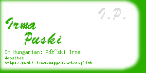 irma puski business card